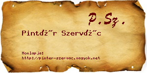 Pintér Szervác névjegykártya