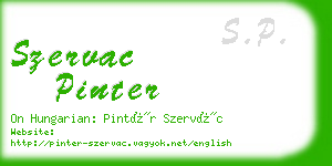 szervac pinter business card